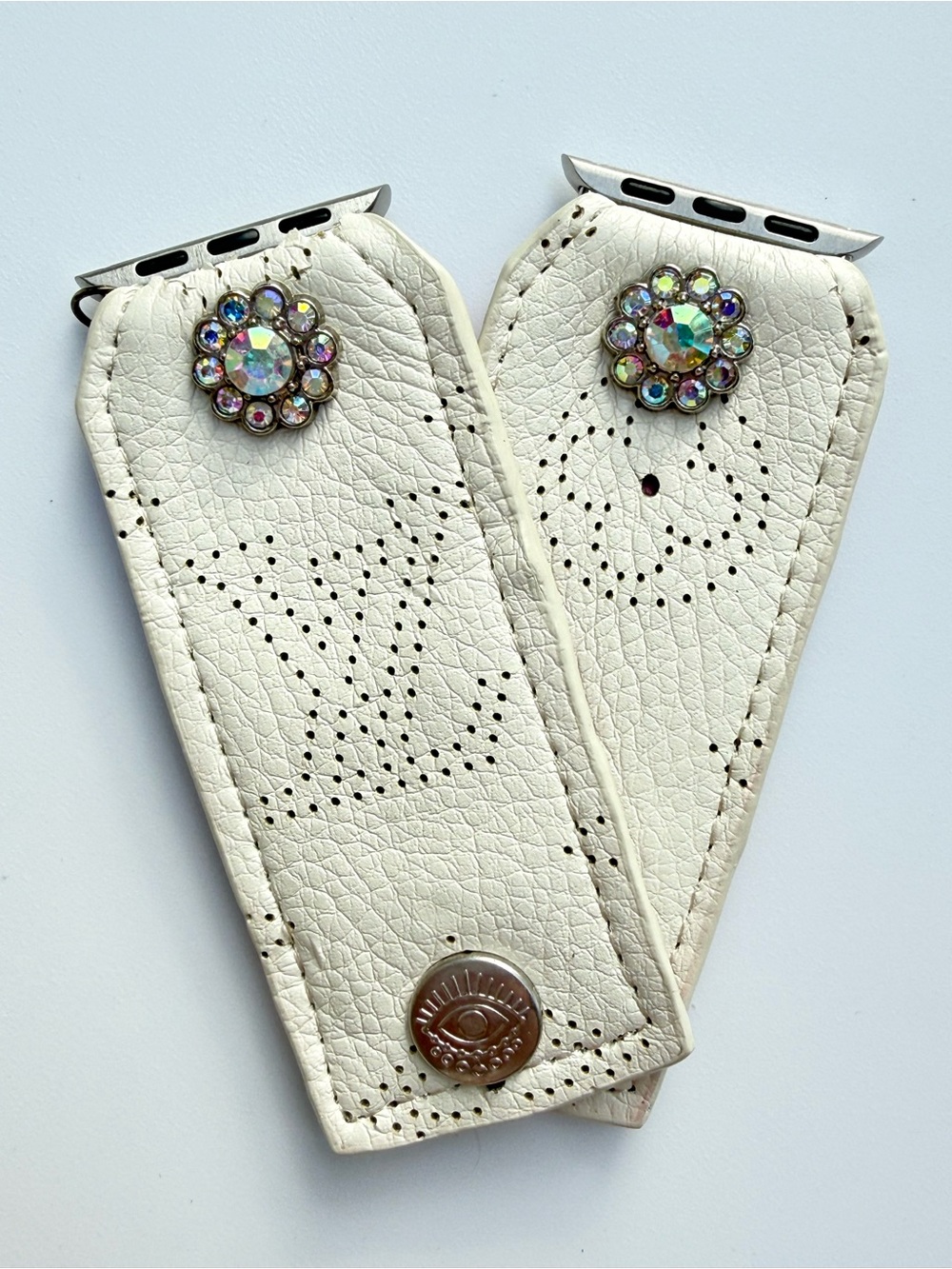 Watch‎ Me Creations Authentic Upcycled LV Mahina Cream Apple Watch Band